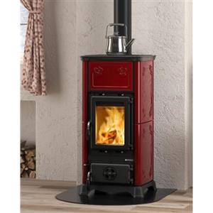 Sony Pictures La Nordica - Stufa a legna Emiliana finitura bordeaux da 45.3cm