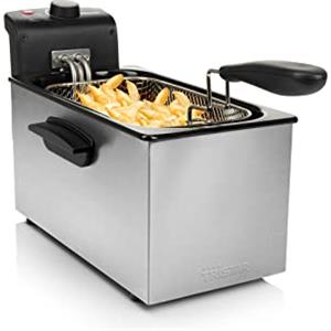 Tristar Friggitrice, 3 L, 2000 W, Zona Fredda, per Tutta la Famiglia | Termostato regolabile fino a 190 °C, Protezione da surriscaldamento, Componenti lavabili in lavastoviglie, FR-6946