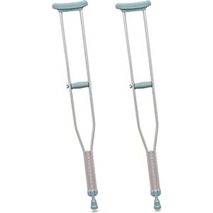 PEPE Mobility Stampelle Ascellari Ortopediche Regolabili, Taglia L (2 pz) | Altezza da 133 a 153 cm, Telaio in Alluminio Anodizzato Grigio, Appoggio Imbottito, Puntali in Gomma Antiscivolo, 860 Grammi