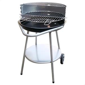 AKTIVE Barbecue rotondo a carbonella Ø51x51x82 cm, Facile da trasportare e portatile, 4 altezze regolabili, Include due griglie in acciaio e due comandi rimovibili