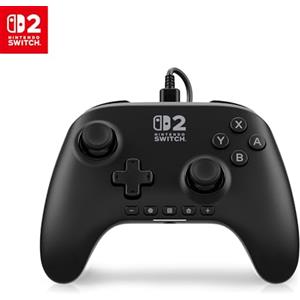 PowerA Controller cablato Advantage per Nintendo Switch 2 - Nero, con licenza ufficiale, effetto Hall, pulsanti mappabili, controller pro, Pulsante C, controlli audio integrati