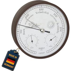 TFA Dostmann Stazione meteo analogica per interni ed esterni, barometro, igrometro, termometro, resistente alle intemperie, lunghezza 160 x larghezza 46 x altezza 160 mm