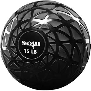 Yes4All Palle Mediche Peso Palle Slam 4.5kg, 6.8kg, 9kg, 11.3kg, 13.6kg, 18kg Senza Rimbalzo Palla Esercizio in Gomma - Nero, Blu, Turchese, Arancione e Lucido per Allenamento Forza, Potenza, MMA Boxe