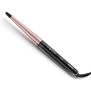 BaByliss Ferro arricciacapelli conico 13-25mm, Look mossi naturali, Quartz Ceramic, 6 Temperature fino a 210°C, Nero e rosa, C454E