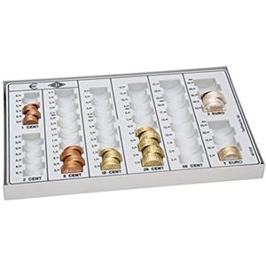 Wedo 160758037 Classificatore Contamonete, Fondo Metallico, 268 x 165 x 35 mm, Grigio