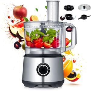 Avilia Robot Multifunzionale 7in1 750W con Boccale da 1,25L - Lame in Acciaio, 2 Velocità e Funzione Pulse - Tritare, Affettare, Grattugiare, Emulsionare, Impastare, Sminuzzare, Montare a Neve