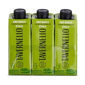 Tavernello Classico Vino Bianco d'Italia, Vino Secco con Profumi Fruttati, 10.5% Vol, Confezione tris 3 x 250 ml