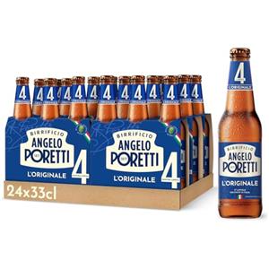 Birrificio Angelo Poretti Birra 4 Luppoli L'Originale, Cassa con 24 Bottiglie da 33cl, Birra Premium Lager a Bassa Fermentazione, Luppolata e Profumata, Gradazione Alcolica 5.0% Vol