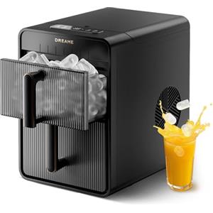 DREAME Aura Macchina per Ghiaccio a Cubetti Cavi con Produzione Rapida | 6 Minuti, Serbatoio e Cestello Separati, due Dimensioni di Cubetti, Controllo Digitale, Luce LED e Funzione Autopulente