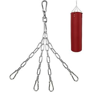 Yes4All Catena in Acciaio per Sacco da Boxe, Accessorio da Boxe con 4 Moschettoni, Acciaio Inossidabile con Rotazione a 360°, Facile da Installare su Sacchi da Boxe fino a 70 kg