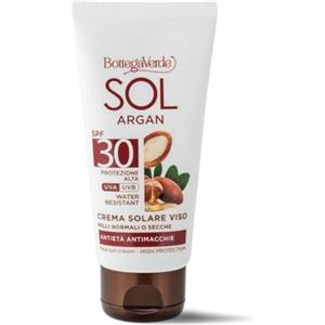 Bottega Verde - Crema Solare Viso SPF30, Antietà, Antimacchie, 50ml | SOL Argan, con olio di Argan e Vitamina E, Water Resistant, per Pelli Normali o Secche