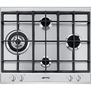 SMEG P261XGH PIANO COTTURA GAS, 4 zone di cottura, dimensioni: L 60 cm, P 51 piano in Acciaio inossidabile, Inox