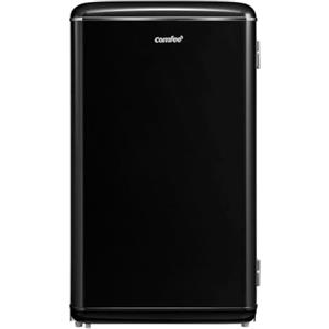 COMFEE' Mini Frigo 93L Frigorifero Monoporta Design Retrò, Nero | Termostato Regolabile, Compatto da Tavolo, Silenzioso, luce LED, Per Casa, Ufficio, Hotel, RCD93BL2EURT(E)