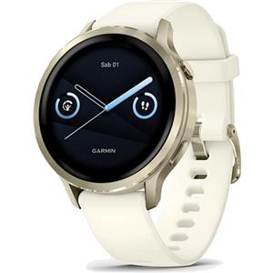Garmin Venu® 4 - 41 mm Lunar gold con cinturino in silicone Bone