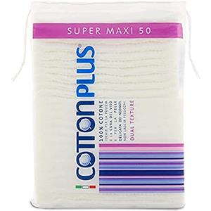 Cottonplus Cotton Plus Super Maxi 50 pz. - LINEA BEAUTY | DISCHETTI PRETAGLIATI 100% PURO COTONE | Dischetti struccanti XL per la pulizia del viso.