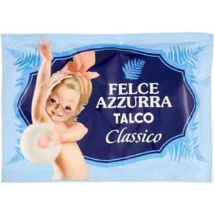Felce Azzurra - Talco in Polvere Profumato Classico in Busta, Assorbente, Rinfrescante, Lenitivo per Adulti, Bambini e Bagnetto Neonato, Formula 100% Naturale per Pelle Morbida Asciutta, Bustina 100gr