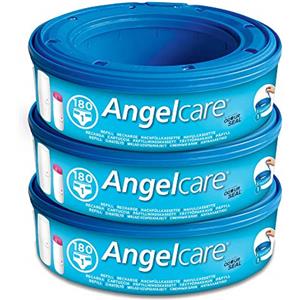 Angelcare Foppapedretti Ricarica Mangiapannolini per Maialino, (fino a 540 pannolini), trattiene cattivi odori con tecnologia brevettata EVOH a 7 strati (Azzurro) 3 unità (Confezione da 1)