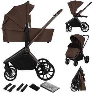 LIONELO Mika Plus Passeggino Duo 2 in 1 per Bambini fino a 22 kg | 0-4 Anni, Navicella fino a 9 kg, Schienale e Poggiapiedi Regolabili, AiryDots, Ruote PU 360°, Sospensioni, Cappottina XXL