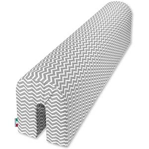 Babysanity Paracolpi Lettino Neonato Cuscino Riduttore Lettino Protezione Letto (70 Cm, ZigZag Grigio)