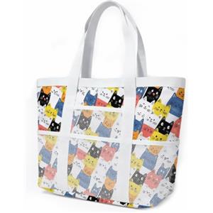 HJOSWVNS Borsa Mare Grande Borsa Mare Donna Resistente Beach Tote Bag Spiaggia Con Zip Shopping Bag Donna Borse Mare Pieghevole Leggera Borsone Piscina Viaggio