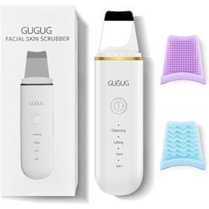 GUGUG Skin Scrubber a Ultrasuoni,Spatola Viso per Pulizia Pori,4 Modalità | Spatola in acciaio inox per pulizia profonda di pori,punti neri,sebo e impurità;delicata,con autospegnimento dopo 5 min.