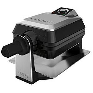 Krups FDD95D Professionelles Waffeleisen | Doppelwaffeleisen | 2 belgische Waffeln gleichzeitig | Dreh-Funktion für perfekte Waffel | 7 Bräunungsstufen