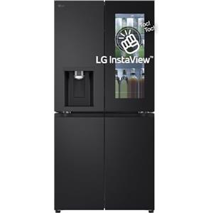 LG GMG860EPBE Frigorifero Slim Multidoor InstaView, Classe E, 638L, Wi-Fi, Door e Linear Cooling, Frigo con Dispenser Acqua UVnano senza allaccio, Metal Fresh, Frigorifero Nero Opaco