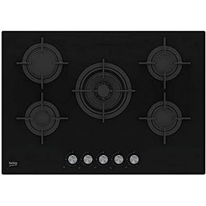 beko HILW 75222 S: 75 cm Gas Piano Cottura da Incasso ( 4 Bruciatori a Gas + 1 Wok )