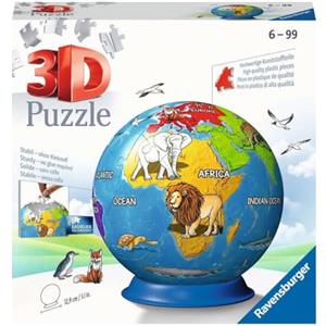 Ravensburger 3D Puzzle 11840 - Pallina puzzle Earth per bambini - palla puzzle composta da pezzi di puzzle tridimensionali - globo per bambini dai 6 anni in su