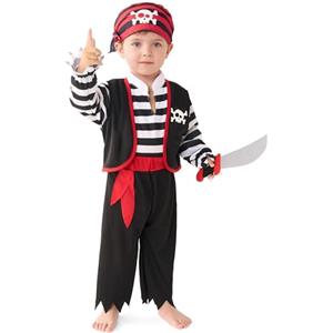 Spooktacular Creations Costume da pirata per bambini per neonati, bambini piccoli, gioco di ruolo da pirata, accessori da pirata, costume da pirata di Halloween - 1824