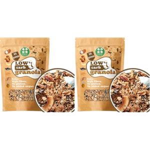 ZINGY ZOO ZingyZoo Keto Granola Muesli Senza Glutine e Zucchero Aggiunto | Low Carb Colazione | Cereali Chetogeniche Proteici 14% (Confezione da 2)