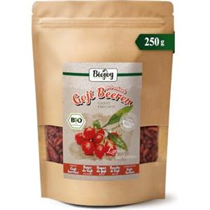 Biojoy BIO bacche di goji essiccate, intere, non solforate, 250 g | Senza zuccheri aggiunti, dalla Cina