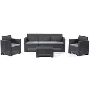 Bica 9068.4 Set Nebraska Salottino 5 Posti, Antracite, 338 x 155 x 79 cm