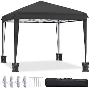 YITAHOME Gazebo pop-up da esterno 3 x 3 m impermeabile pieghevole per tutte le stagioni con protezione UV altezza regolabile borsa per il trasporto e corde per patio/spiaggia/barbecue/campeggio/Festa