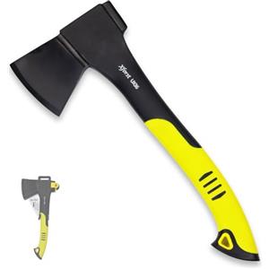 Xforst Ascia Accetta Spaccalegna Xforst 36 cm - Accetta da Campeggio, Bushcraft, Outdoor e Sopravvivenza - Testa in Acciaio al Carbonio, Manico in Fibra di Vetro Antiscivolo, Custodia Inclusa, 700 g - UX36