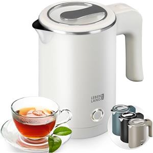 LEBENLANG Bollitore elettrico piccolo in Acciaio Inossidabile - 600W & 0,5L | Risparmio Energetico & Portatile I Mini Bollitore Elettrico inox Bollitori Acqua Teiera da Viaggio Electric Kettle