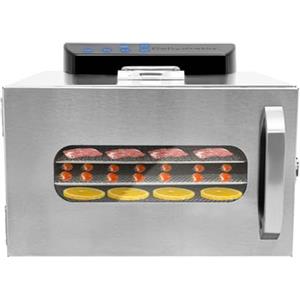 Linanty Disidratatore con 6 vassoi a griglia per alimenti, disidratatore, in acciaio inox, 400 W, 220 V, essiccatore per frutta con indicatore LED, regolazione della temperatura da 30 a 85 °C