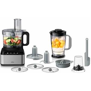 Braun FP 3233 Si Robot da Cucina 800 W 2,1 L Nero, Acciaio Inox