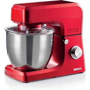 Ariete Gourmet Professional 7L 1598/01, Impastatrice Planetaria, 1200 W, Capacità 7 L, 3 Accessori, 6 Velocità, Funzione Pulse, Coperchio Paraschizzi, Rosso