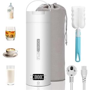 ECHOBUY Bollitore Elettrico Piccolo 400ml Bollitore da Viaggio 300w Mini Bollitore Elettrico Temperatura Regolabile Scalda Acqua Portatile Acciaio Inox 316, Chiusura Automatica per Tè, Latte, Caffè