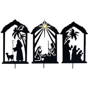EpheyFIF Presepe decorativo in ferro per giardino, per celebrare la stagione con eleganza (D)