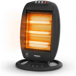 Avilia Stufa Alogena a 3 Elementi Indipendenti 1200W 38x28x55cm con Oscillazione Automatica e Spegnimento di Sicurezza Ideale per Scaldarsi nei Periodi Invernali con Antiribaltamento
