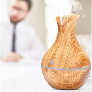 Generico Umidificatore d'Aria Diffusore Aromaterapia Luce Notturna Led, Oli Essenziali, Rinfresca e Umidifica Qualsiasi Stanza, Tecnologia Ultrasuoni, Nebbia Fine (Rovere Chiaro)