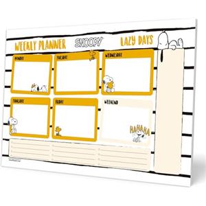 Grupo Erik Snoopy Peanuts Planner Settimanale da Tavolo A4 | Weekly Planner | 54 Fogli a Strappo, Planning Settimanale Orizzontale, Spazi Giornalieri e Note, To Do List, Snoopy Gadget