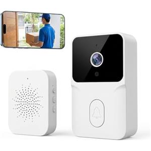 Nimbust Videocitofono Wireless con Telecamera 1080P HD, Campanello WiFi 2.4GHz con Audio Bidirezionale, Visione Notturna, Rilevamento Movimento PIR, Campanello con Telecamera Senza Fili con App