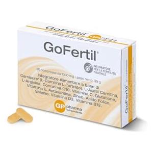 GP pharma nutraceuticals GoFertil® GP Nutraceuticals Integratore Fertilità Maschile, L-Carnitina Carnipure®, Arginina, Coenzima Q10, Zinco, Selenio, Glutatione, Astaxantina, Vitamine C E D3 B12, potenzia la fertilità