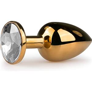Easytoys ET121CLR Plug Anale di Metallo Diamante Trasparente, Oro - 1 Prodotto