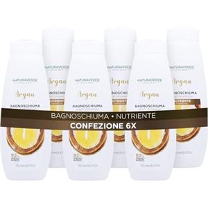 Naturaverde | Natural Beauty - Bagnoschiuma Argan Nutriente 6 x 750ml | Docciaschiuma per il Corpo, Ingredienti di Origine Naturale