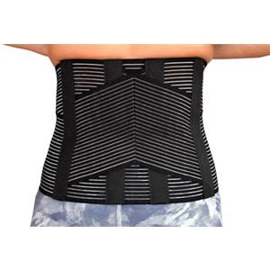 BODYPERFECT Busto Ortopedico Unisex Schiena Lombare Fascia Correttore Posturale 6 Stecche Cintura Uomo e Donna (Nero, M)