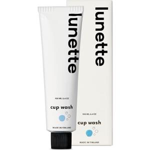 Lunette Detergente per Coppette e Dischi Mestruali - pH Bilanciato 100 ml | Sicuro per il Silicone, Vegano, Limone ed Eucalipto, Rimuove i Residui, Formato da Viaggio, Prodotto in Finlandia
